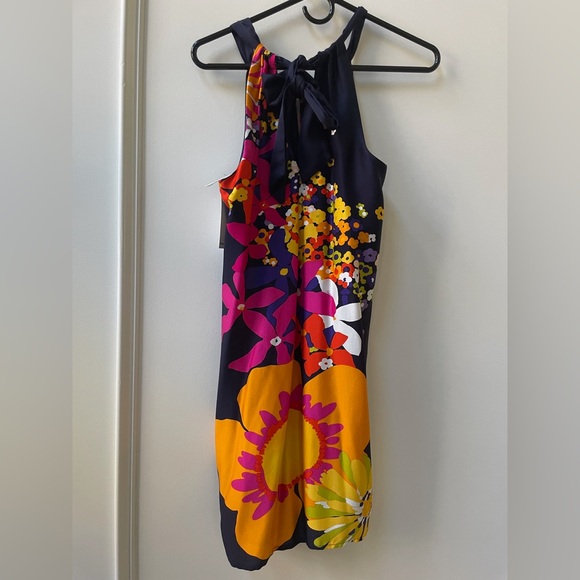 NWT Trina Turk Watercolor Halter Dress Size 0 - Picture 4 of 7